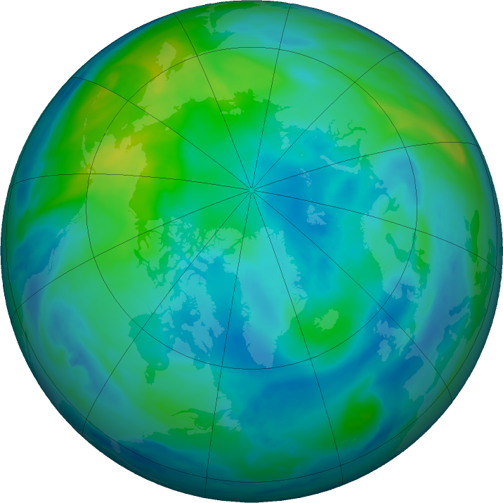 Arctic ozone map for 12 October 2023